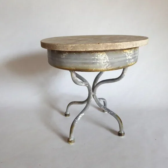 NEW 8” RUSTIC FARMHOUSE COUNTRY WOOD METAL CAKE STAND PEDESTAL TABLE RISER - Picture 8 of 9